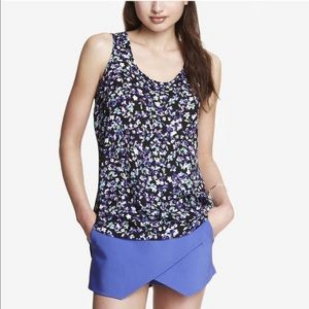 Express Floral Split Back Top